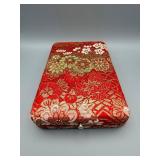 Box Only! Mikimoto Floral Red & Gold Jewelry Box for Cultured Pearls