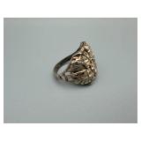 Filigree Floral Openwork Ring - Size 13