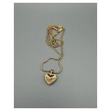 Heart Pendant Necklace - Gold-Tone, 18-Inch Snake Chain, Crystal Heart