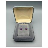 AMY 14KT Gold Amethyst Stud Earrings