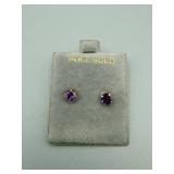 AMY 14KT Gold Amethyst Stud Earrings