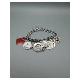 Charm Bracelet - Not All Charms Sterling, Silver-Tone with Coin Charms