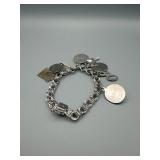 Charm Bracelet - Not All Charms Sterling, Silver-Tone with Coin Charms