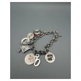 Charm Bracelet - Not All Charms Sterling, Silver-Tone with Coin Charms