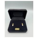 CZ Earrings - Cubic Zirconia Gold-Tone Stud Drops (Pair)