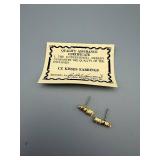 CZ Earrings - Cubic Zirconia Gold-Tone Stud Drops (Pair)