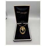 Cross Pendant Necklace, 18-Inch Chain, Gold-Tone with Crystals, 14K HGE