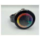 Tian Harlan Rainbow Dial Wristwatch - Black Case & Leather Strap (Untested)