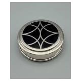 Christofle Laque de Chine Round Box - France - Lacquered Metal with Lattice Lid