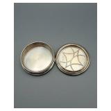 Christofle Laque de Chine Round Box - France - Lacquered Metal with Lattice Lid