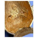 Goldtone Lucien Piccard Head Bust Pendant with Crown - 3in Long Necklace Charm, Vintage Style