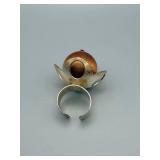 Wooden Bead Ring in Silver Cage - Narikka Finland Origin