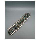 Sterling Silver Turquoise Bead Bracelet - Made in Mexico