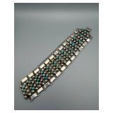 Sterling Silver Turquoise Bead Bracelet - Made in Mexico