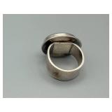 JLW 925 Sterling Silver Ring - Honey-Brown Oval Cabochon