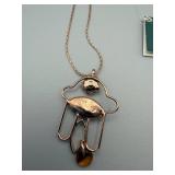 Hamsa Hand Necklace with Eye Charm - 20in Chain, Gold-Tone