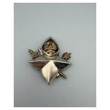 Lapel Pin - Hooded Figure Star Emblem - Silver Tone