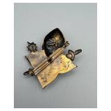 Lapel Pin - Hooded Figure Star Emblem - Silver Tone