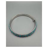 Bangle Sterling Silver 925 Turquoise Beads - Made in Italy