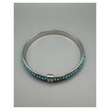 Bangle Sterling Silver 925 Turquoise Beads - Made in Italy