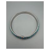 Bangle Sterling Silver 925 Turquoise Beads - Made in Italy