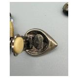 Sterling Silver Southwestern Multi-Stone Necklace - Turquoise & Central Oval Stone