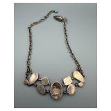 Sterling Silver Southwestern Multi-Stone Necklace - Turquoise & Central Oval Stone