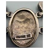 Sterling Silver Southwestern Multi-Stone Necklace - Turquoise & Central Oval Stone