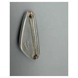 Brooch with Yellow Cabochon Stone in Sterling Silver