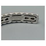 Judith Ripka 925 Silver CZ Bracelet - Rope Twist Center (Thailand)