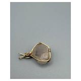 Quartz Crystal Pendant with Gold-Tone Wire Wrap