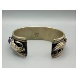 Mexican Sterling Silver Bracelet - Blue Cabochon Stones