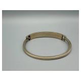 Bracelet - Gold-Tone Bangle with Purple Enamel Inlay and Iridescent Accent Pattern