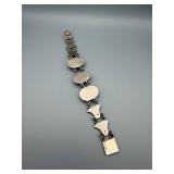 Silver Bracelet With 3 Turquoise Cabochons - Southwestern Style