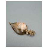 Teardrop Agate Pendant - Gold Wire Wrap & Spiral Bail