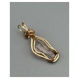 Gold Wire-Wrapped Crystal Pendant - Not Tested for Gold