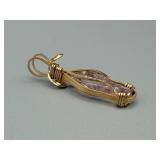 Gold Wire-Wrapped Crystal Pendant - Not Tested for Gold