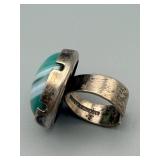 Ring - Finland 830 Silver with Teal-Green Agate Cabochon