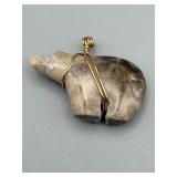 Fossil Coral Pendant - Gold-Wire Wrapped with Coiled Bail