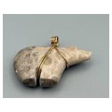 Fossil Coral Pendant - Gold-Wire Wrapped with Coiled Bail