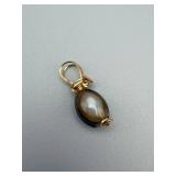 Gold-tone Oval Cabochon Pendant - Bezel Setting, Top Bail