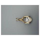 Crystal Not Tested for Gold Pendant - Clear Faceted Crystal in Gold-Tone Wire Wrap