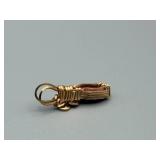 Pink Cabochon Pendant - Gold-Tone Wire-Wrapped