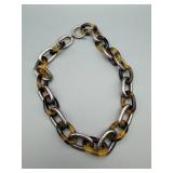 Ralph Lauren Necklace - Tortoise Shell & Silver-Tone Link Chain