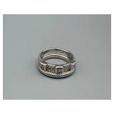 Judith Ripka 925 Sterling Silver Ring Set - Size 8 - CZ Accents (2-Piece)