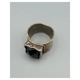 925 Sterling Silver Ring with Black Onyx Stone