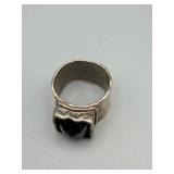 925 Sterling Silver Ring with Black Onyx Stone
