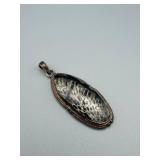 Pendant - 925 Sterling Silver Oval Dendritic Agate Cabochon