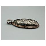 Pendant - 925 Sterling Silver Oval Dendritic Agate Cabochon