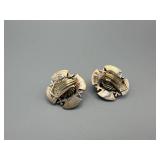 Cross Pendant Necklace - Purple Center Stone with Matching Earrings Set